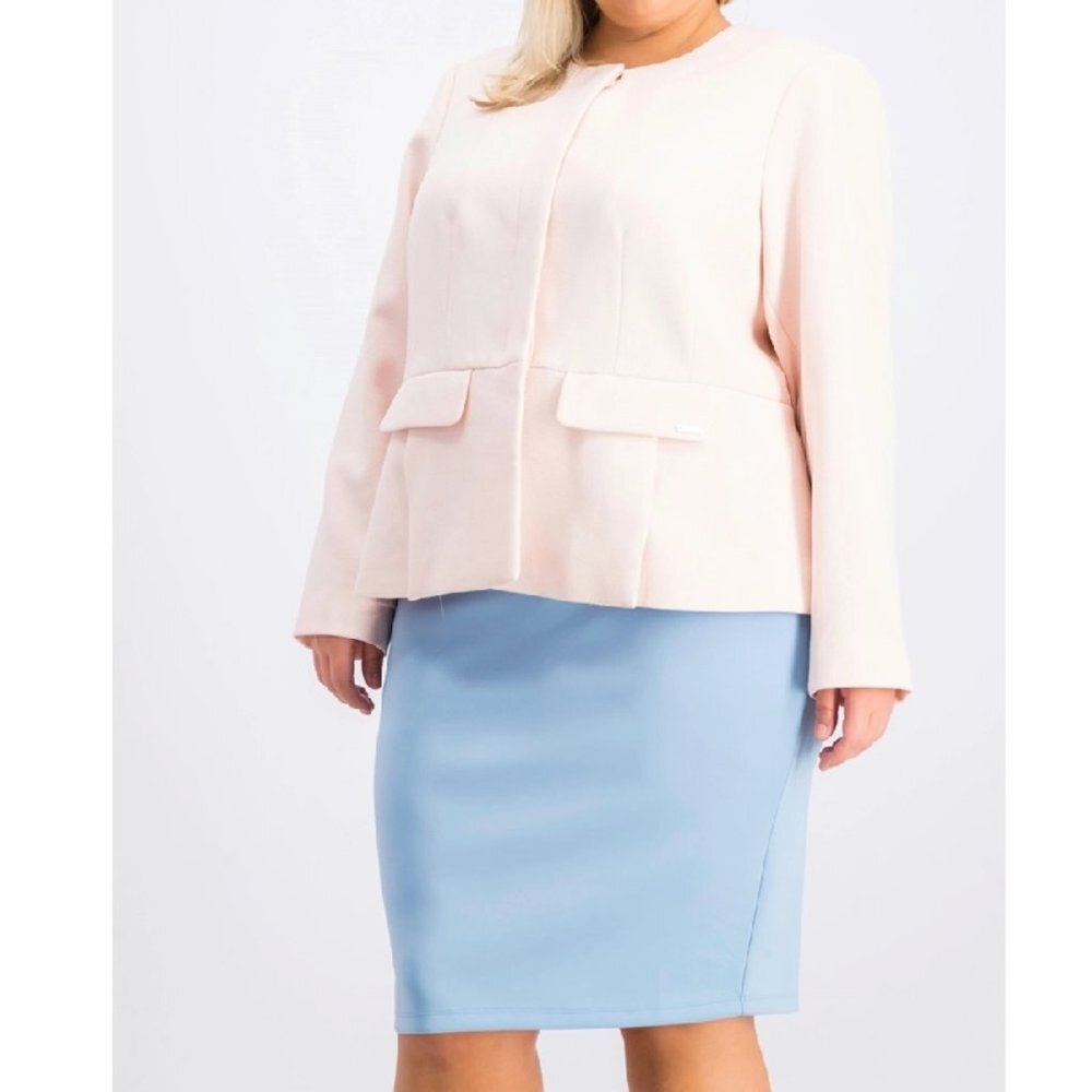 Calvin Klein Plus Size Peplum Twill Jacket